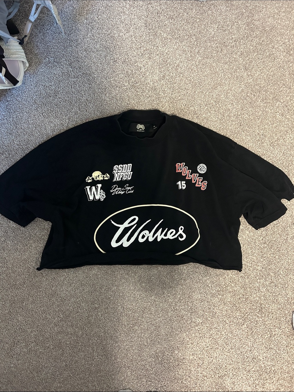 Black 'Wolves' Darc Sport crop top
